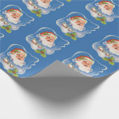 Vintage Kerstmis, Retro Jolly Santa Claus Cadeaupapier (Hoek)
