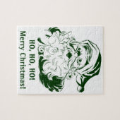 Vintage Kerstmis, Retro Jolly Santa Claus, Green Legpuzzel (Horizontaal)