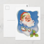 Vintage Kerstmis, Retro Jolly Santa Claus Holiday Briefkaart (Voorkant / Achterkant)