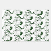Vintage Kerstmis, Retro Jolly Santa Claus Inpakpapier Vel (Voorkant 2)