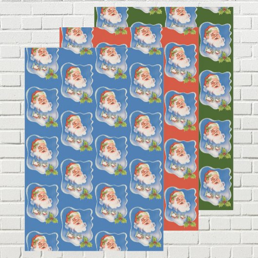 Vintage Kerstmis, Retro Jolly Santa Claus Inpakpapier Vel