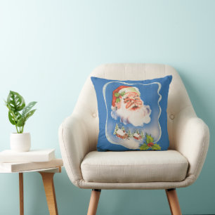 Vintage Kerstmis, Retro Jolly Santa Claus Kussen
