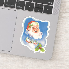 Vintage Kerstmis, Retro Jolly Santa Claus Sticker