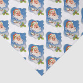 Vintage Kerstmis, Retro Jolly Santa Claus Tissuepapier (Detail)