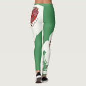 Vintage Kerstmis, Retro Santa Claus in Sleigh Leggings (Achterkant)