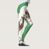 Vintage Kerstmis, Retro Santa Claus in Sleigh Leggings (Rechts)