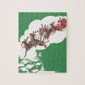 Vintage Kerstmis, Retro Santa Claus in Sleigh Legpuzzel (Verticaal)