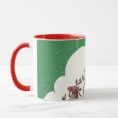 Vintage Kerstmis, Retro Santa Claus in Sleigh Mok (Links)