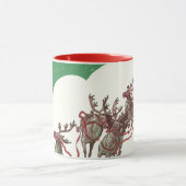Vintage Kerstmis, Retro Santa Claus in Sleigh Mok (Midden)