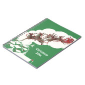 Vintage Kerstmis, Retro Santa Claus in Sleigh Notitieboek (Linkerzijde)