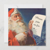 Vintage Kerstmis, Retro Santa Claus Uitnodiging (Voorkant)
