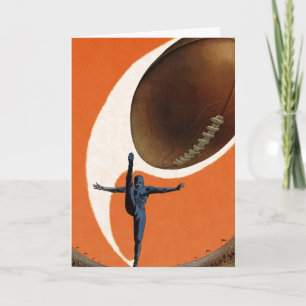 Vintage Kerstmis, Retro Sports Football Kicker Feestdagen Kaart