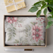 Vintage Kerstmis Rode Poinsettia Tartan, Decoupage Tissuepapier (Geschenk)