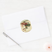 Vintage Kerstmis Ronde Sticker (Envelop)