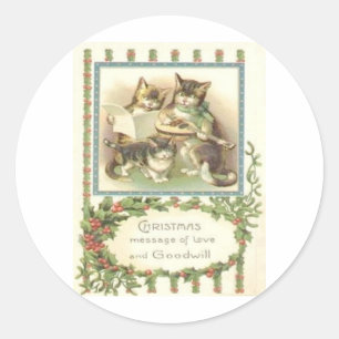 Vintage Kerstmis Ronde Sticker