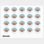 Vintage Kerstmis Ronde Sticker (Vel)