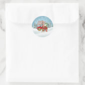 Vintage Kerstmis Ronde Sticker (Tas)