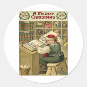 Vintage Kerstmis Ronde Sticker