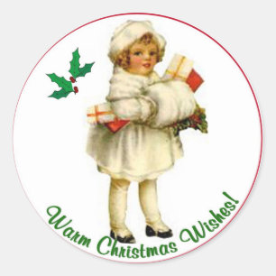 Vintage Kerstmis ronde zegels #3