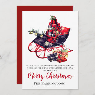 Vintage Kerstmis Roodhoezen Victoriaans groet