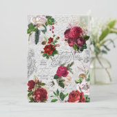 Vintage Kerstmis Roos Joyeux Noel Ephemera Feestdagenkaart (Staand voorkant)