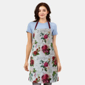 Vintage Kerstmis Roos Joyeux Noel Ephemera Schort (Gedragen)