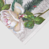 Vintage Kerstmis Roos Joyeux Noel Ephemera Tissuepapier (Detail)