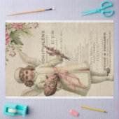 Vintage Kerstmis Roze Angel Ephemera Ontkoppeling Tissuepapier (Craft)