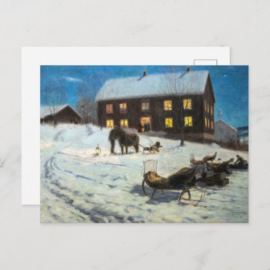 Vintage Kerstmis Rustic Winter Home Briefkaart (Voorkant / Achterkant)