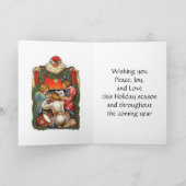 Vintage Kerstmis Saint Nicholas Feestdagen Kaart (Binnen)