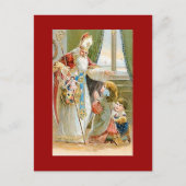 Vintage Kerstmis Saint Nicholas Feestdagenkaart (Voorkant)