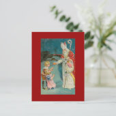 Vintage Kerstmis Saint Nicholas Feestdagenkaart (Staand voorkant)