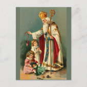 Vintage Kerstmis Saint Nicholas Feestdagenkaart (Voorkant)