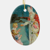 Vintage Kerstmis Saint Nicholas Keramisch Ornament (Achterkant)
