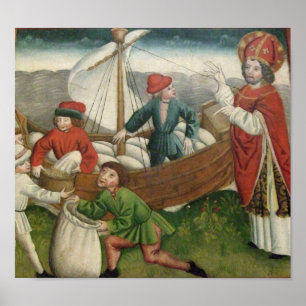 Vintage Kerstmis Saint Nicholas Poster