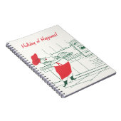 Vintage Kerstmis, Santa Claus Chef en Turkije Notitieboek (Rechterzijde)