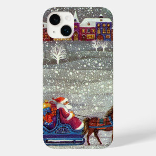 Vintage Kerstmis, Santa Claus Horse Open Sleigh Case-Mate iPhone Case