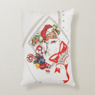 Vintage Kerstmis, Santa Claus met snoeprietten Accent Kussen
