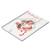 Vintage Kerstmis, Santa Claus met snoeprietten Notitieboek (Linkerzijde)