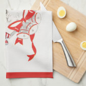 Vintage Kerstmis, Santa Claus met snoeprietten Theedoek (Quarter Fold)