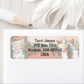 Vintage kerstmis Santa Claus Mistletoe Etiket (Insitu)