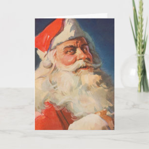 Vintage Kerstmis, Santa Claus Naughty Nice List Feestdagen Kaart