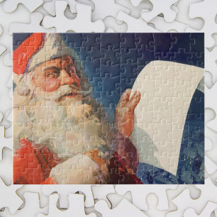 Vintage Kerstmis, Santa Claus Naughty Nice List Legpuzzel