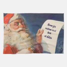 Vintage Kerstmis, Santa Claus Naughty Nice List Theedoek