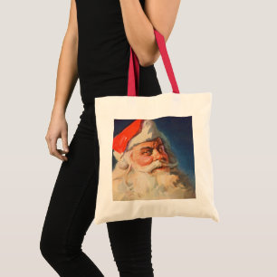 Vintage Kerstmis, Santa Claus Naughty Nice List Tote Bag
