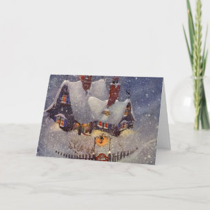 Vintage Kerstmis, Santa Claus Workshop Noordpool Feestdagen Kaart