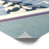 Vintage Kerstmis, Santa Flying Sleigh w Reindeer Poster (Hoek)