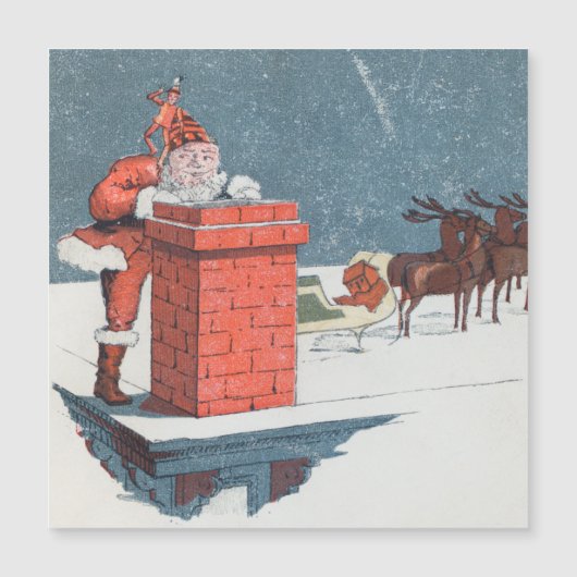 Vintage kerstmis- santa Holiday-kaart (Voorkant)