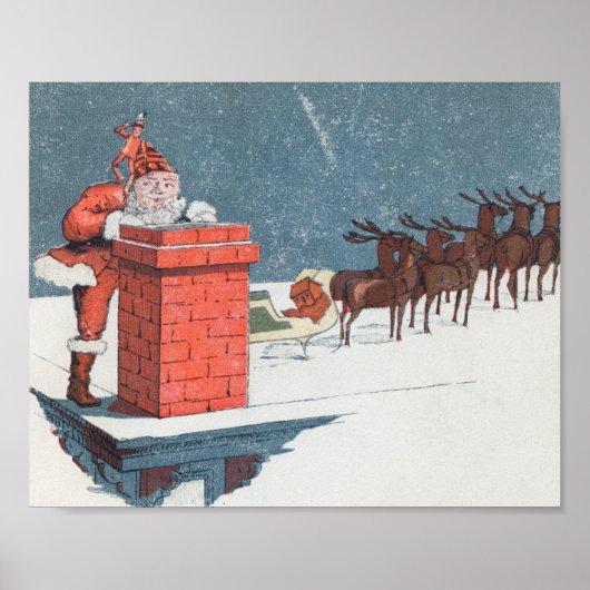 Vintage Kerstmis - santa Holiday Poster (Voorkant)