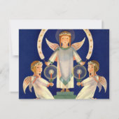 Vintage Kerstmis, Santa Lucia Angels Uitnodiging (Voorkant)